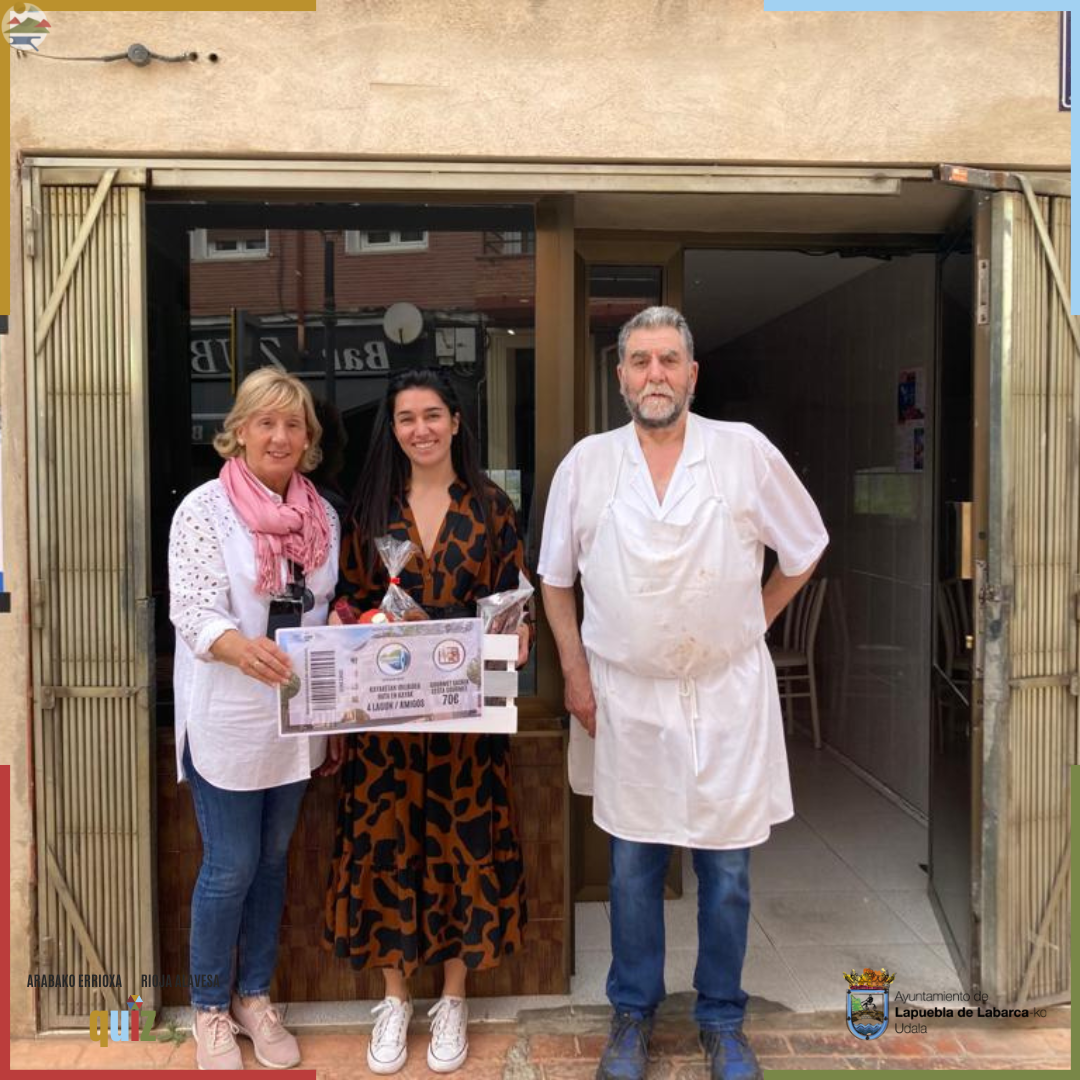 Entrega del premio del concurso Arabako Errioxa Rioj Alavesa QUIZ- Lapuebla de Labarca - Carnicería Guille